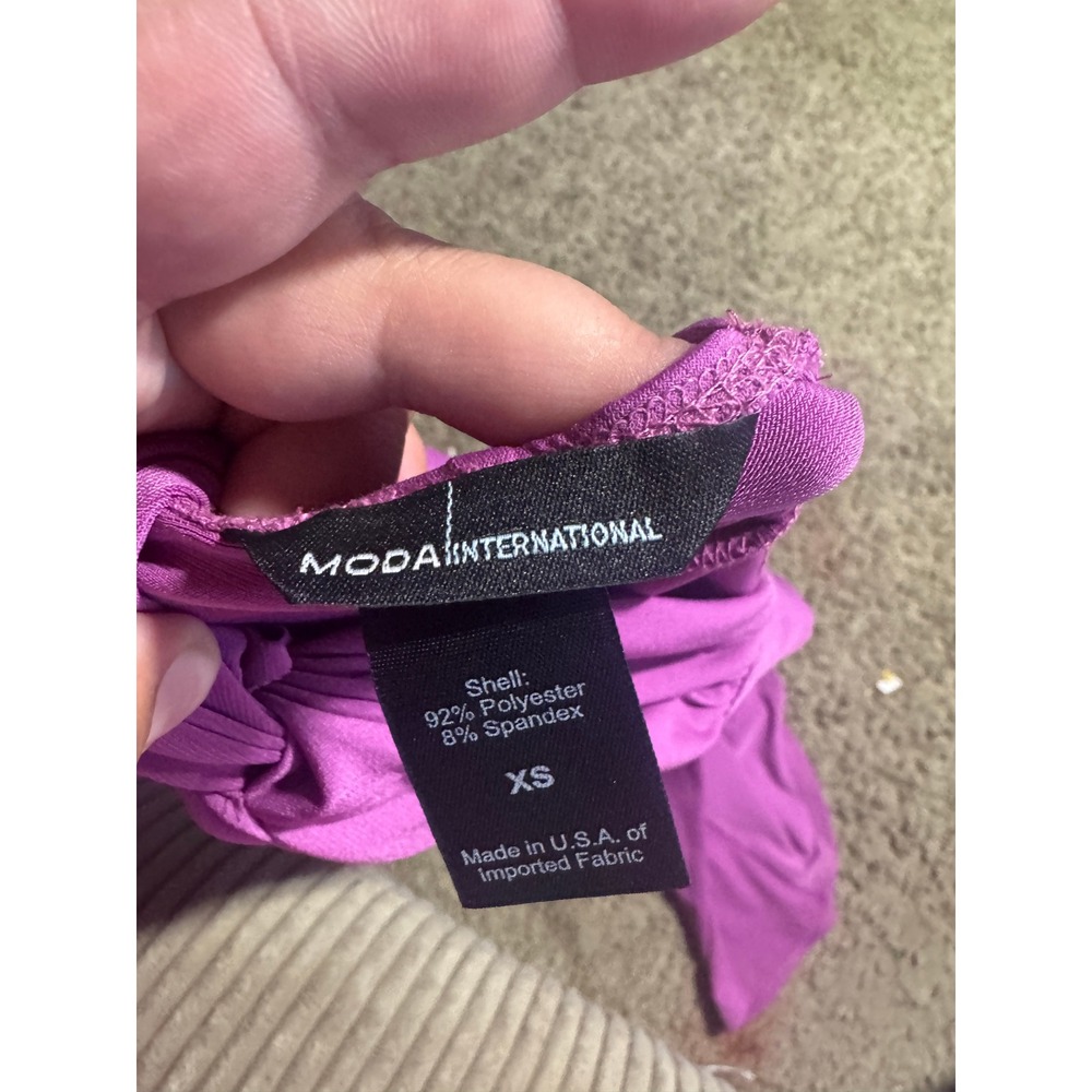 Moda International Purple Twist Front V-Neck Sleeveless A-Line Midi Dress XS - Picture 4 of 5